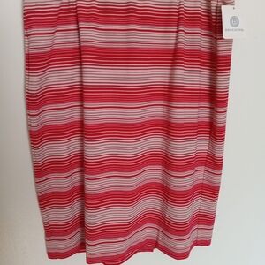 Don Caster Crimson & Cream Striped Women's Skirt Sz 16W